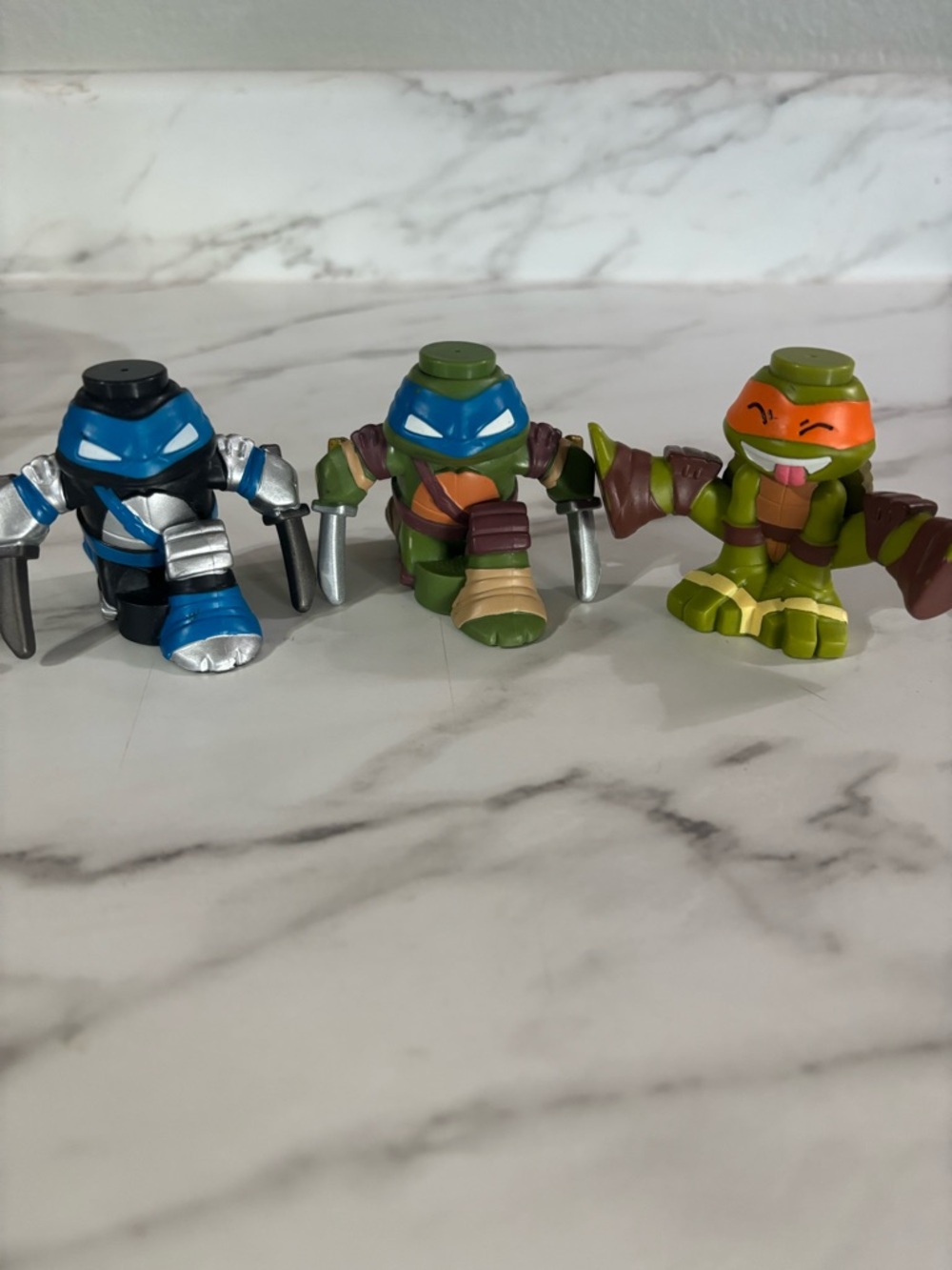 Collectible Turtle Mini Figure Set - Blue, Green, Orange 2016 playmates